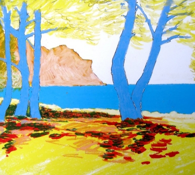 Blue and Yellow Beach