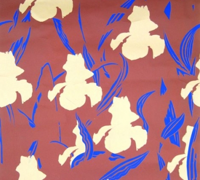 Brown and Blue Flower Pattern